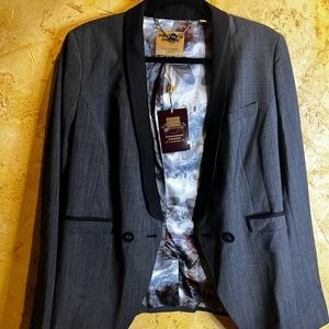 Ted Baker London Gray Blazer Suit Jacket